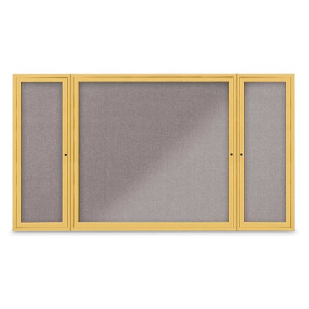 United Visual Products Indoor Enclosed Combo Board, 48"x36", Gold Frame/Grey & Keylime UVCB4836G-GREY-KEYLIME
